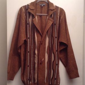 COPY - MENS  DESIGNER SWEATER SILVER SILK XXL NWOT